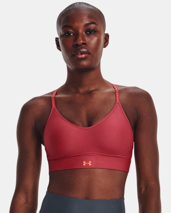 Women's UA Infinity Low Covered Sports Bra, Red, pdpMainDesktop image number 0